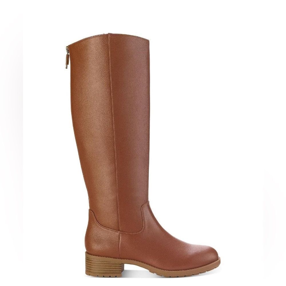 Style & Co. Womens Graciee Faux Leather Knee-High Boots Brown